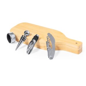 Weinset aus Bambus, 4 Stück für Ihre Werbung